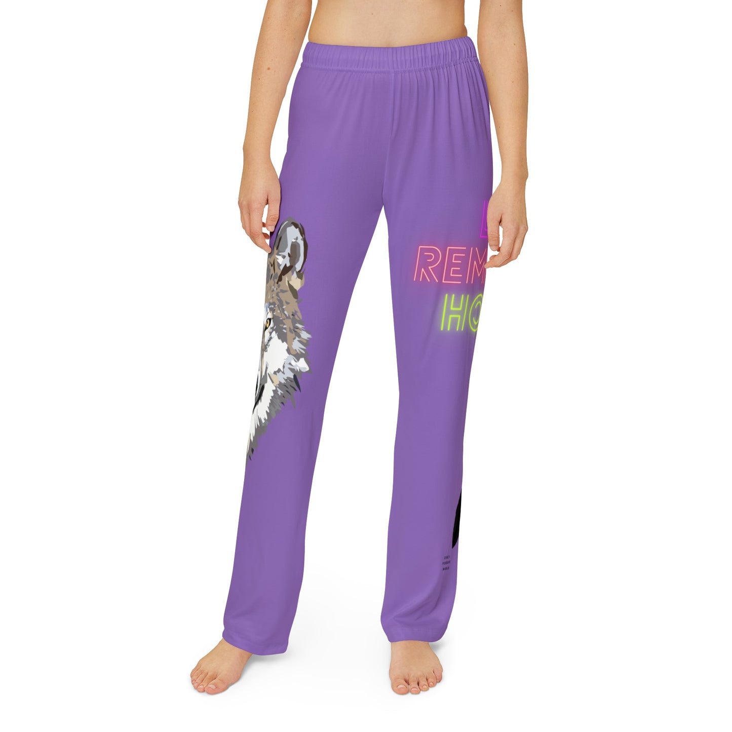 Kids Pajama Pants: Wolves Lite Purple