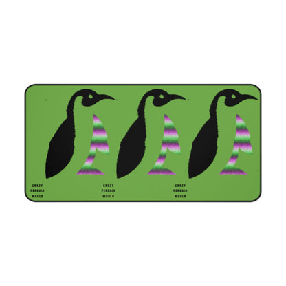 Desk Mat: Crazy Penguin World Logo Green