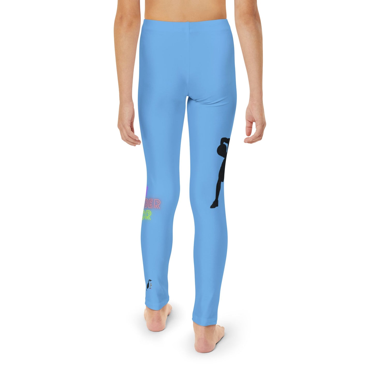 Youth Full-Length Leggings: Basketball Lite Blue