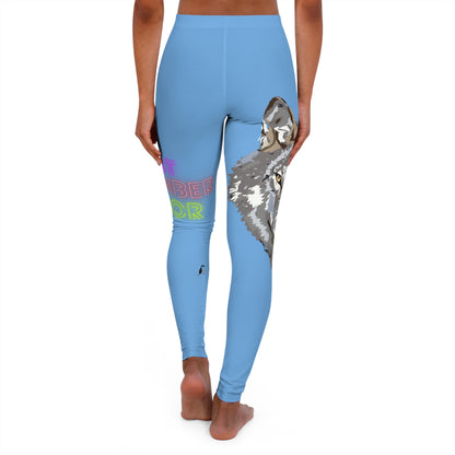 Women's Spandex Leggings: Wolves Lite Blue