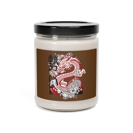 Scented Soy Candle, 9oz: Dragons Brown