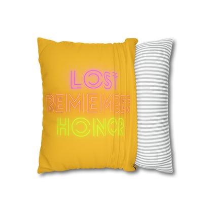 Faux Suede Square Pillow Case: Football Yellow