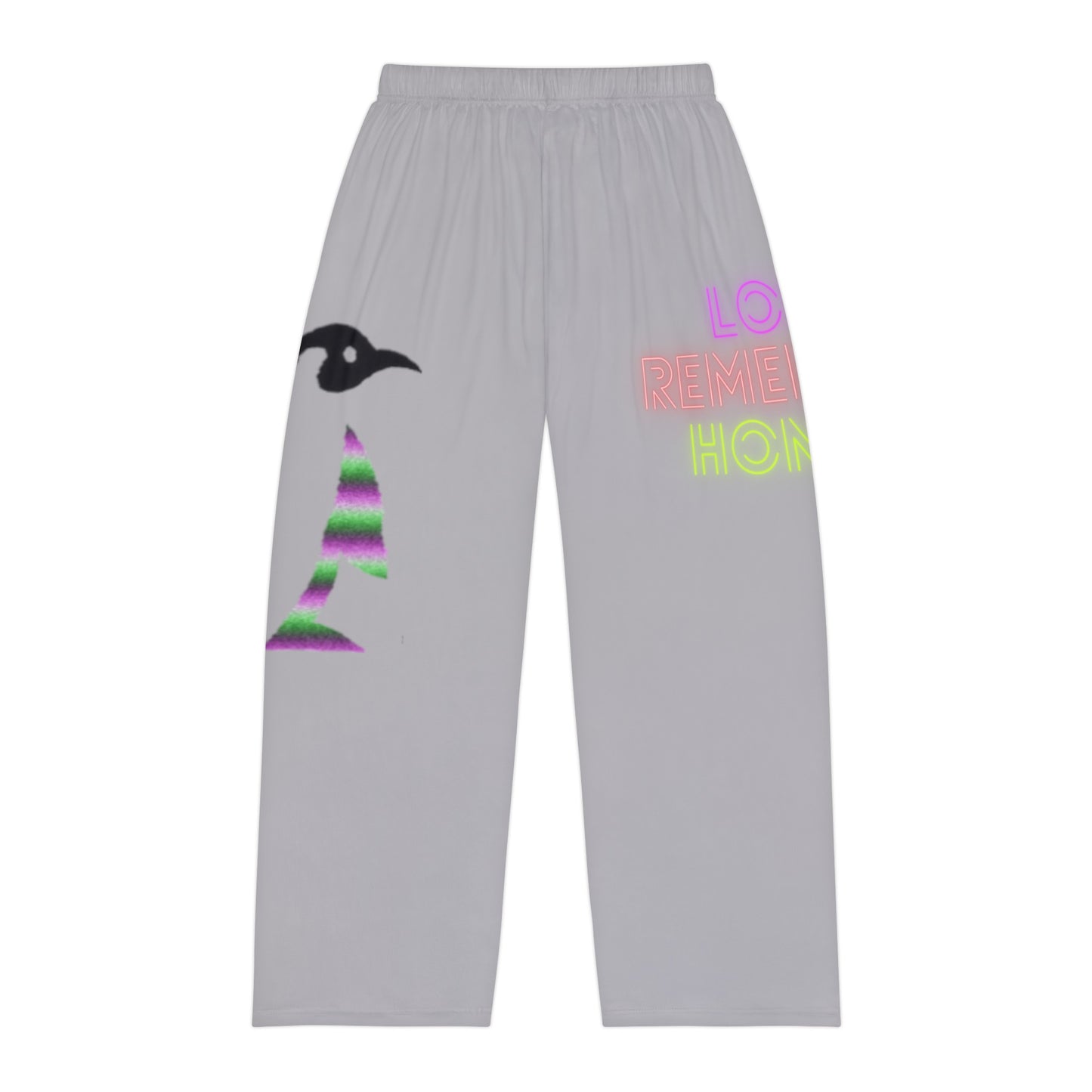 Men's Pajama Pants: Crazy Penguin World Logo Lite Grey