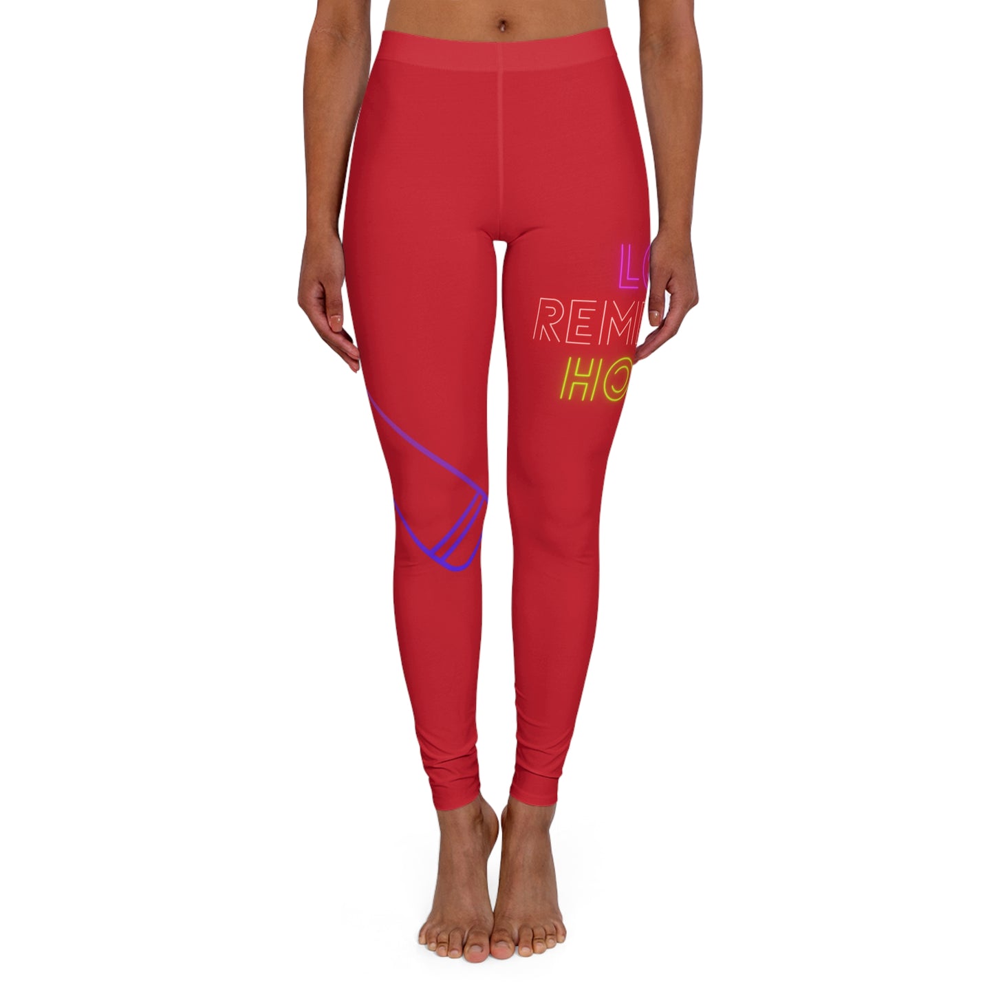 Women's Spandex Leggings: Music Dark Red