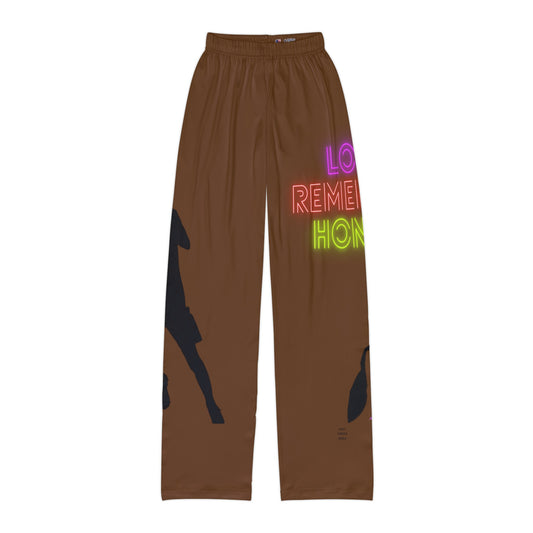 Kids Pajama Pants: Soccer Brown