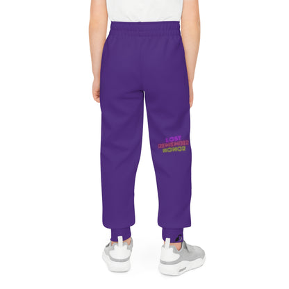 Youth Joggers: Weightlifting Purple