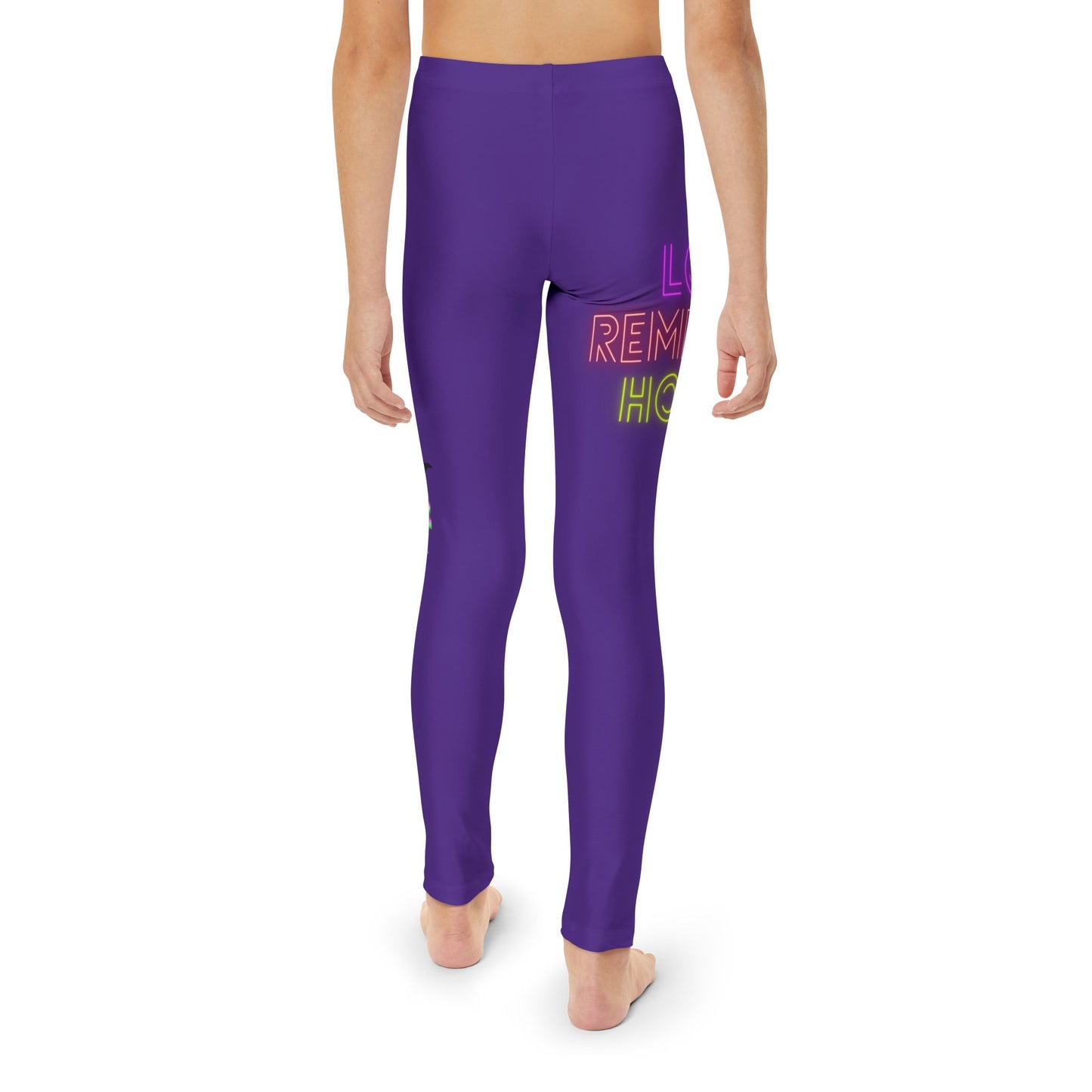 Youth Full-Length Leggings: Lost Remember Honor Purple