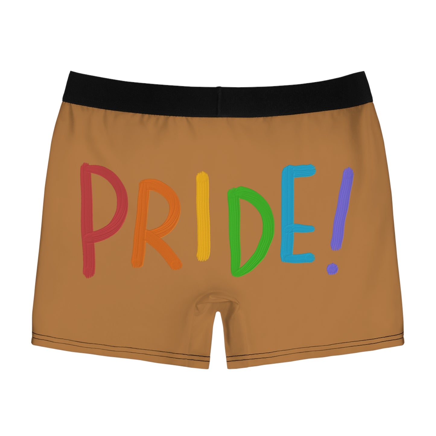 Men's Boxer Briefs: LGBTQ Pride Lite Brown