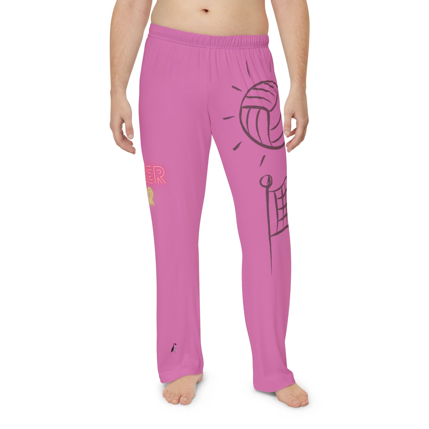 Men's Pajama Pants: Volleyball Lite Pink