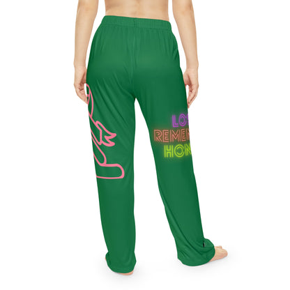 Women's Pajama Pants: Fight Cancer Dark Green