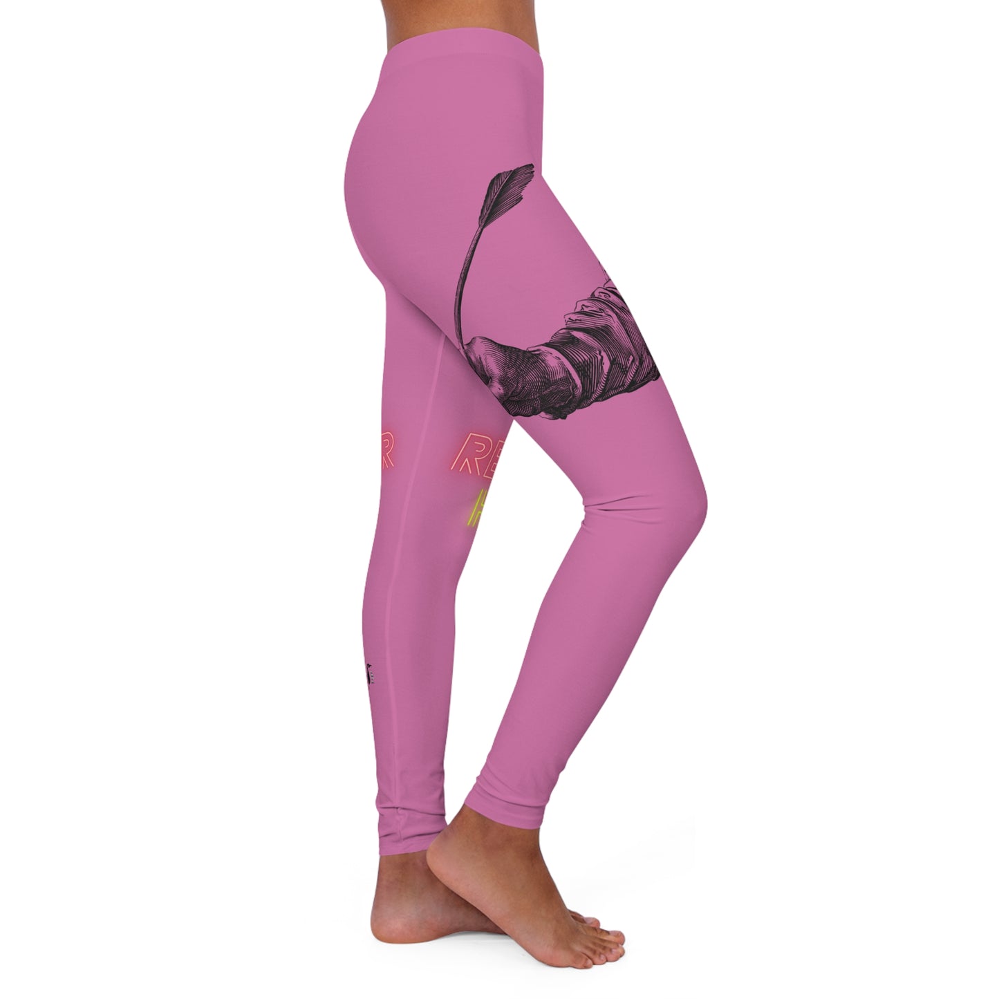 Women's Spandex Leggings: Writing Lite Pink