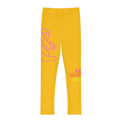 Youth Full-Length Leggings: Fight Cancer Yellow