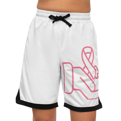 Basketball Rib Shorts: Fight Cancer White