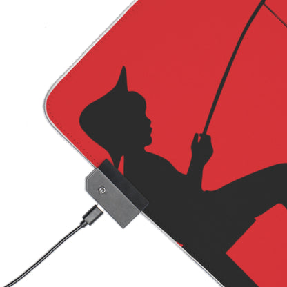 LED Gaming Mouse Pad: Fishing Red