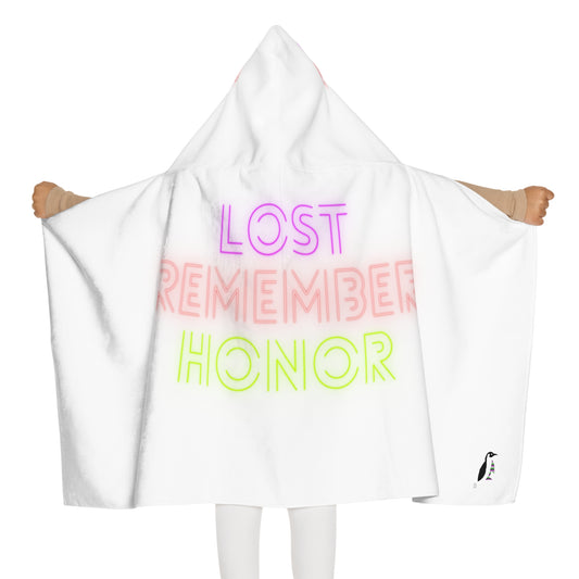 Youth Hooded Towel: Lost Remember Honor White