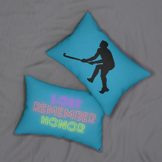 Spun Polyester Lumbar Pillow: Hockey Turquoise