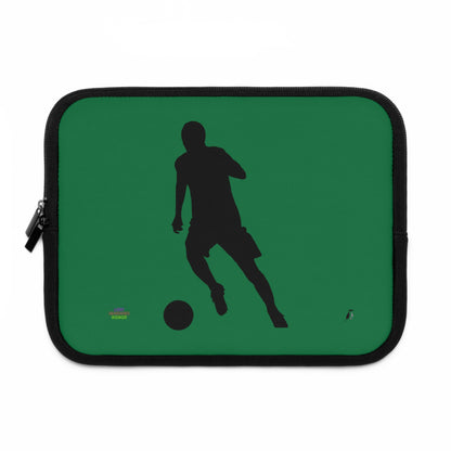 Laptop Sleeve: Soccer Dark Green