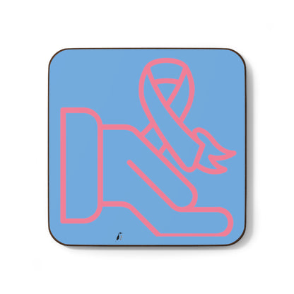 Hardboard Back Coaster: Fight Cancer Lite Blue