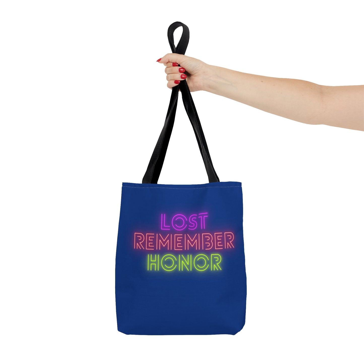 Tote Bag: Lost Remember Honor Dark Blue