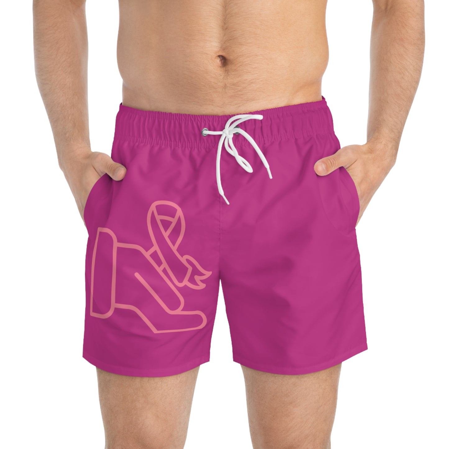 Swim Trunks: Fight Cancer Pink