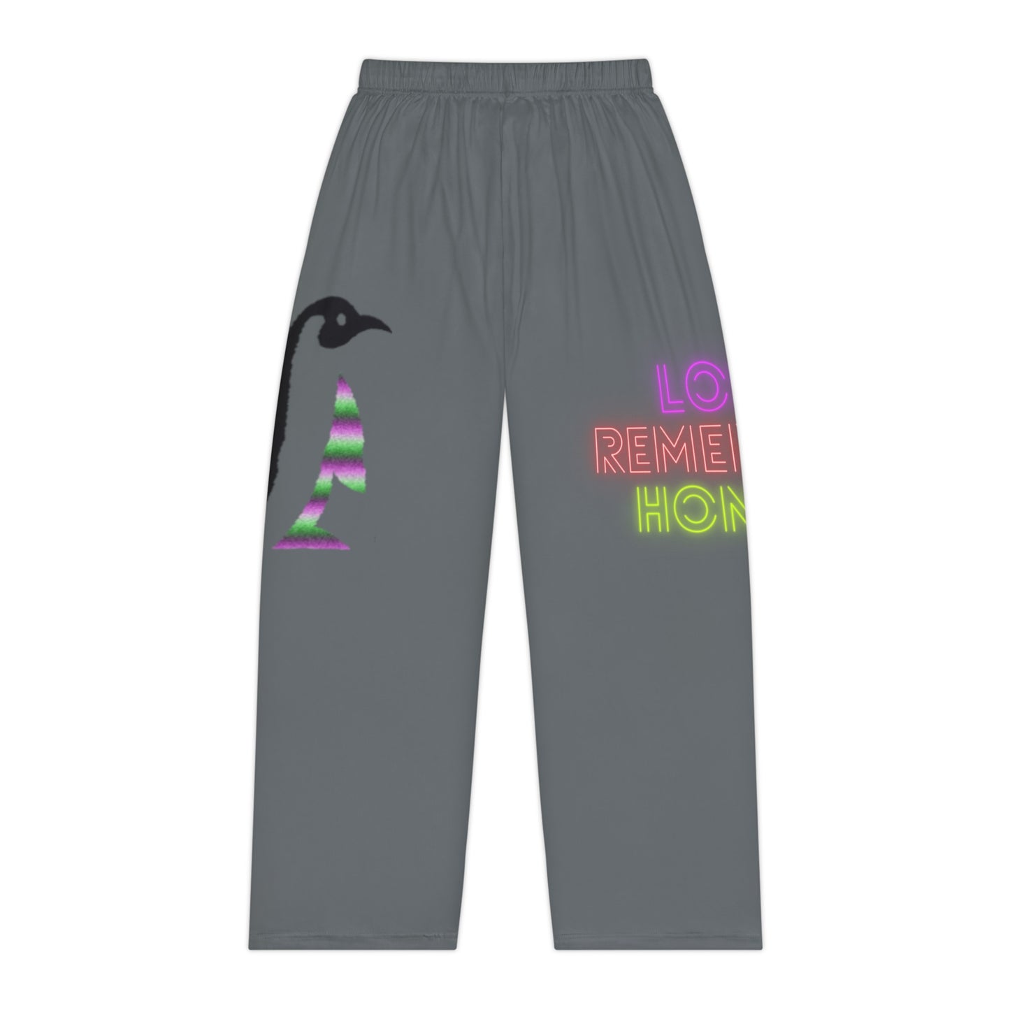 Women's Pajama Pants: Crazy Penguin World Logo Dark Grey