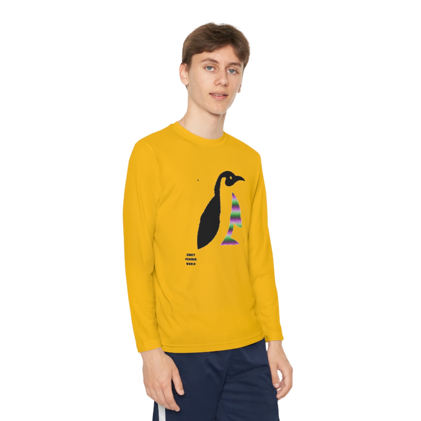 Youth Long Sleeve Competitor Tee: Crazy Penguin World Logo