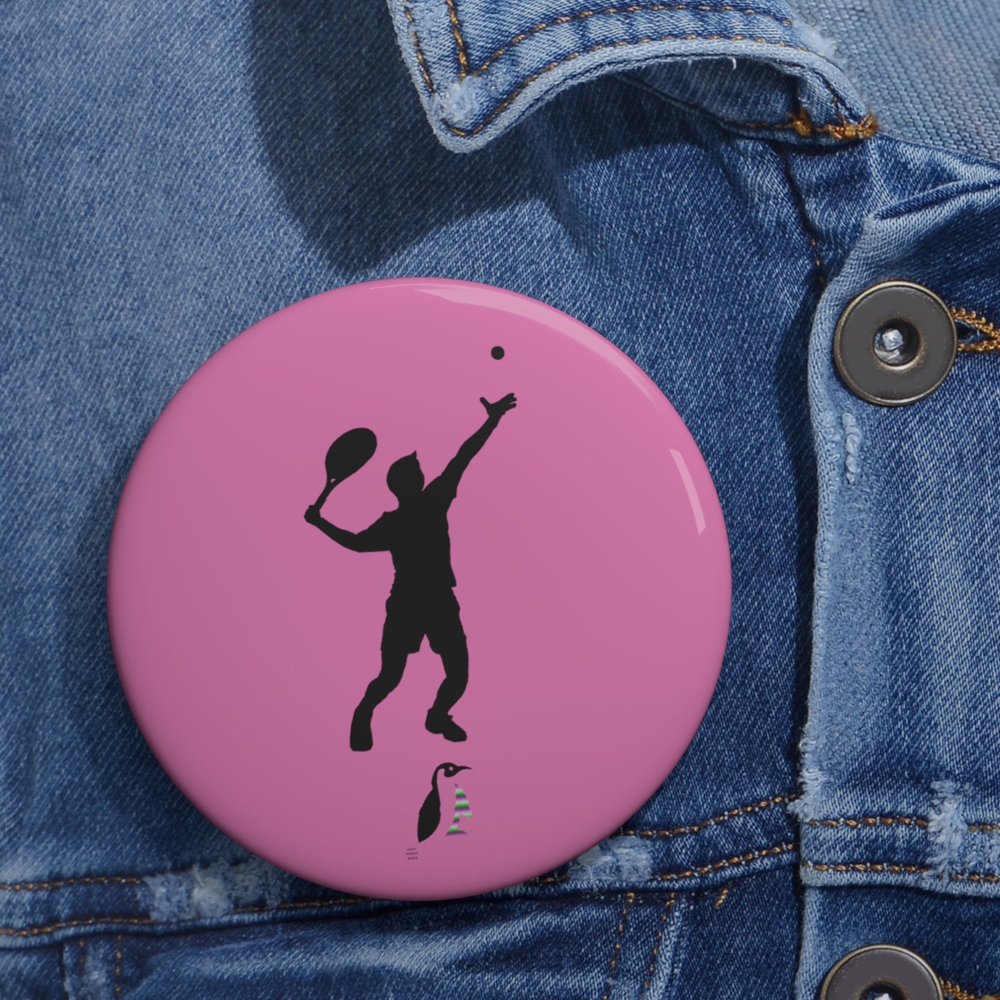 Custom Pin Buttons Tennis Lite Pink