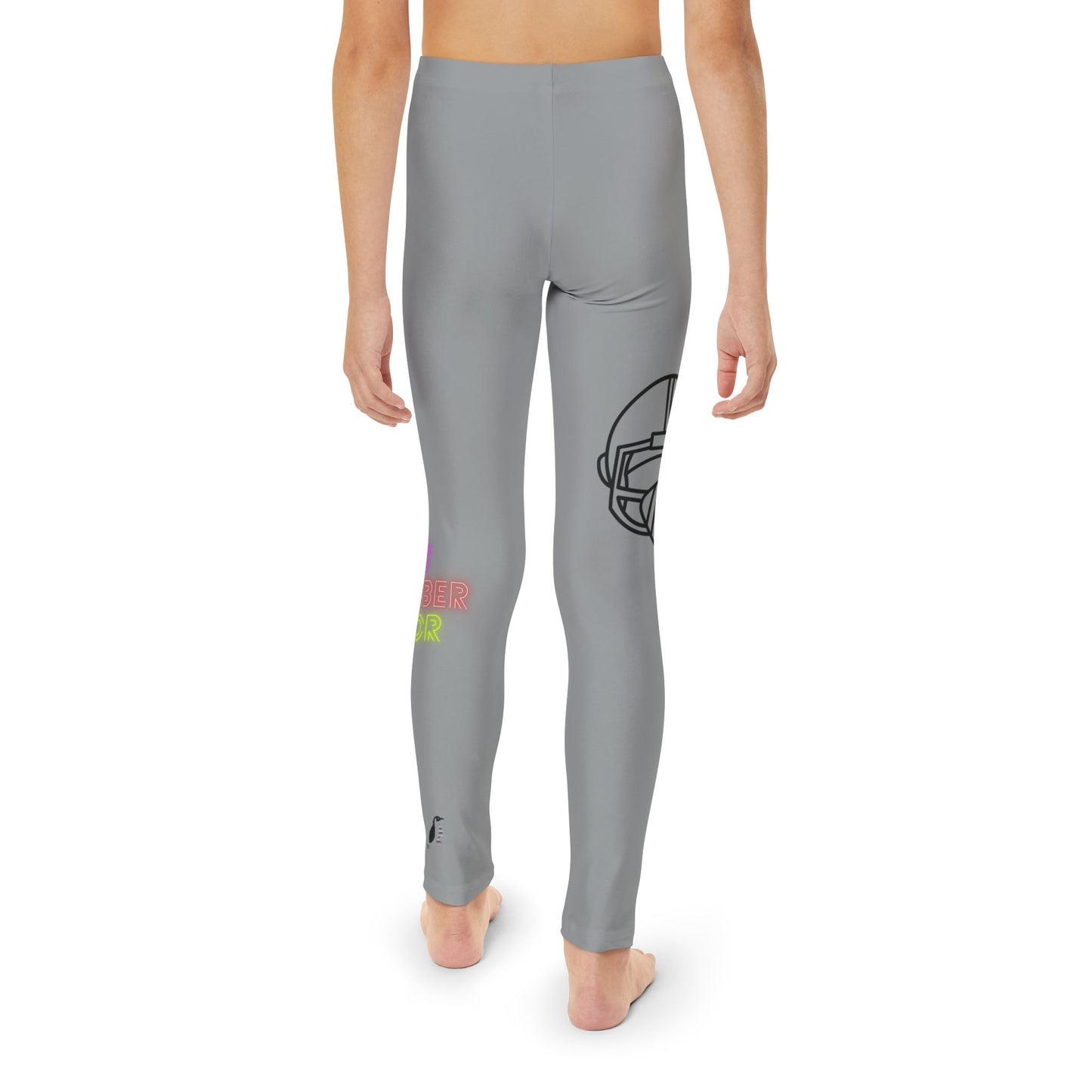 Youth Full-Length Leggings: Football Grey