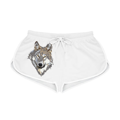 Women's Relaxed Shorts: Wolves White