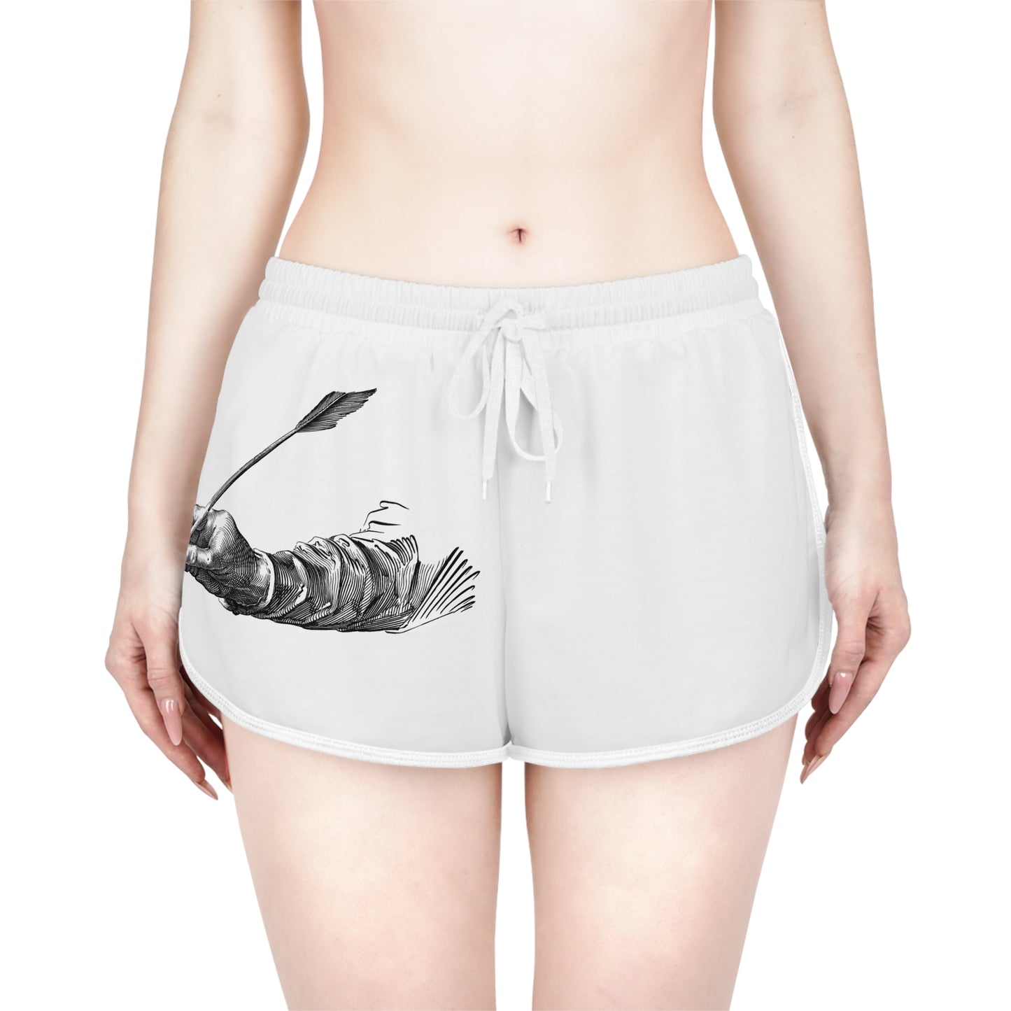 Women's Relaxed Shorts: Writing White