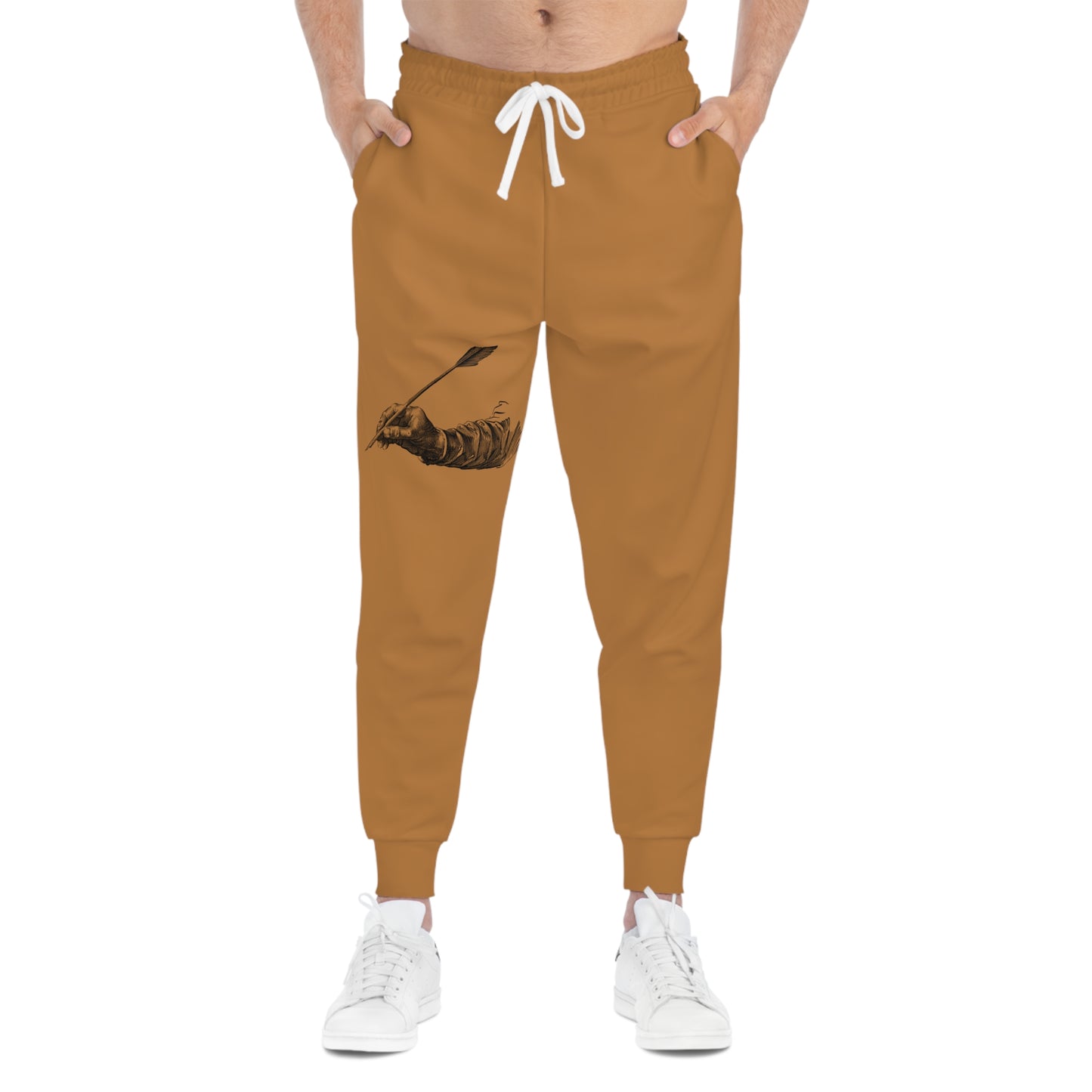 Athletic Joggers: Writing Lite Brown