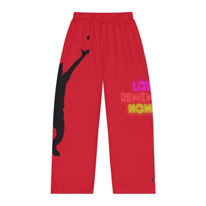 Pambabaeng Pajama Pants: Tennis Dark Red 