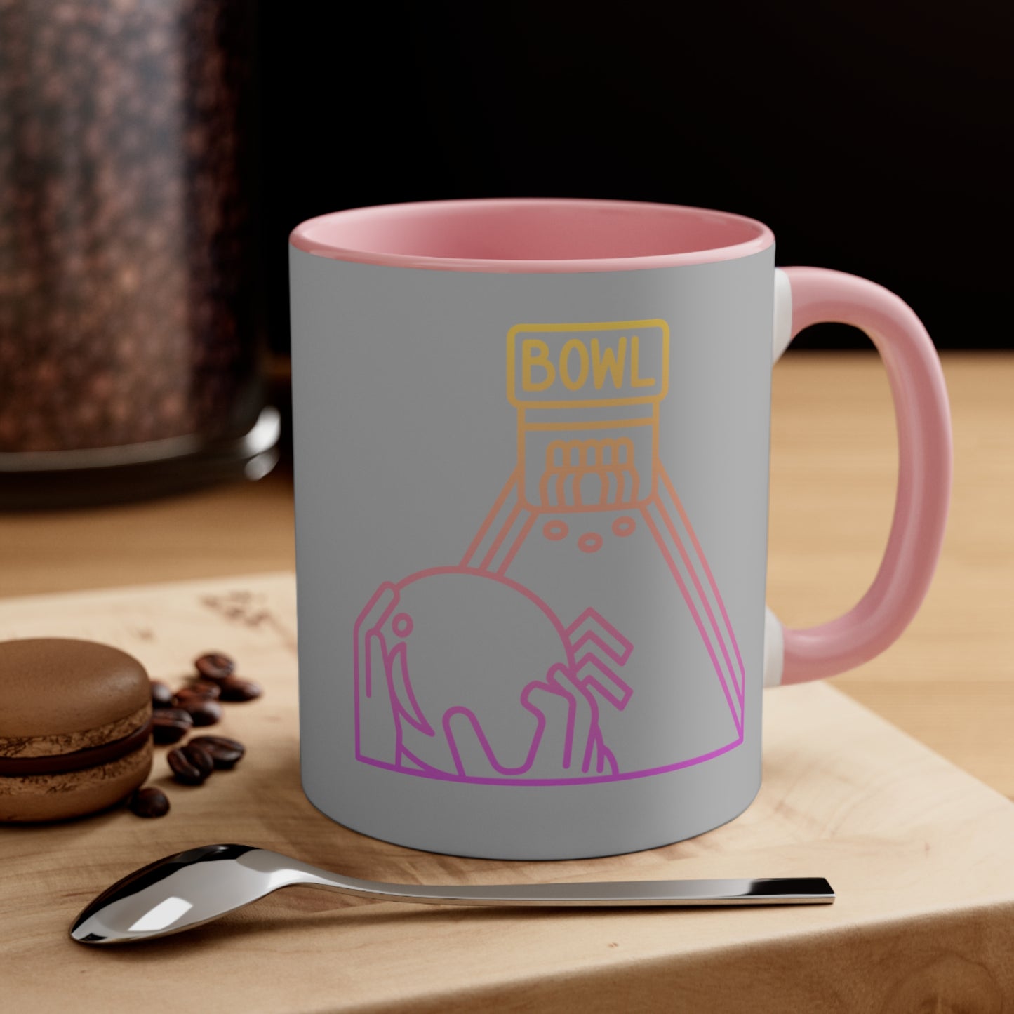 Accent Coffee Mug, 11oz: Bowling Lite Grey