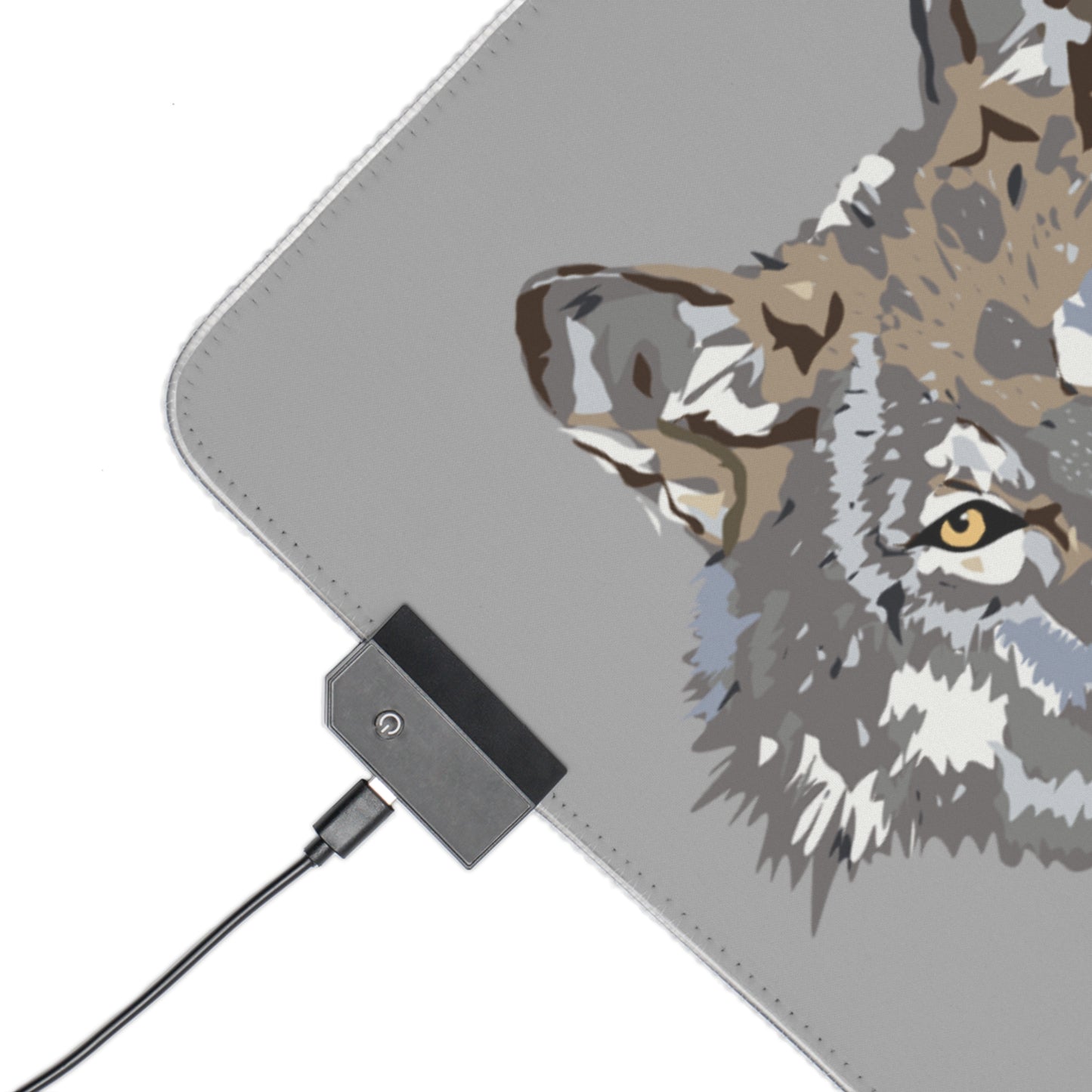 LED Gaming Mouse Pad: Wolves Lite Grey