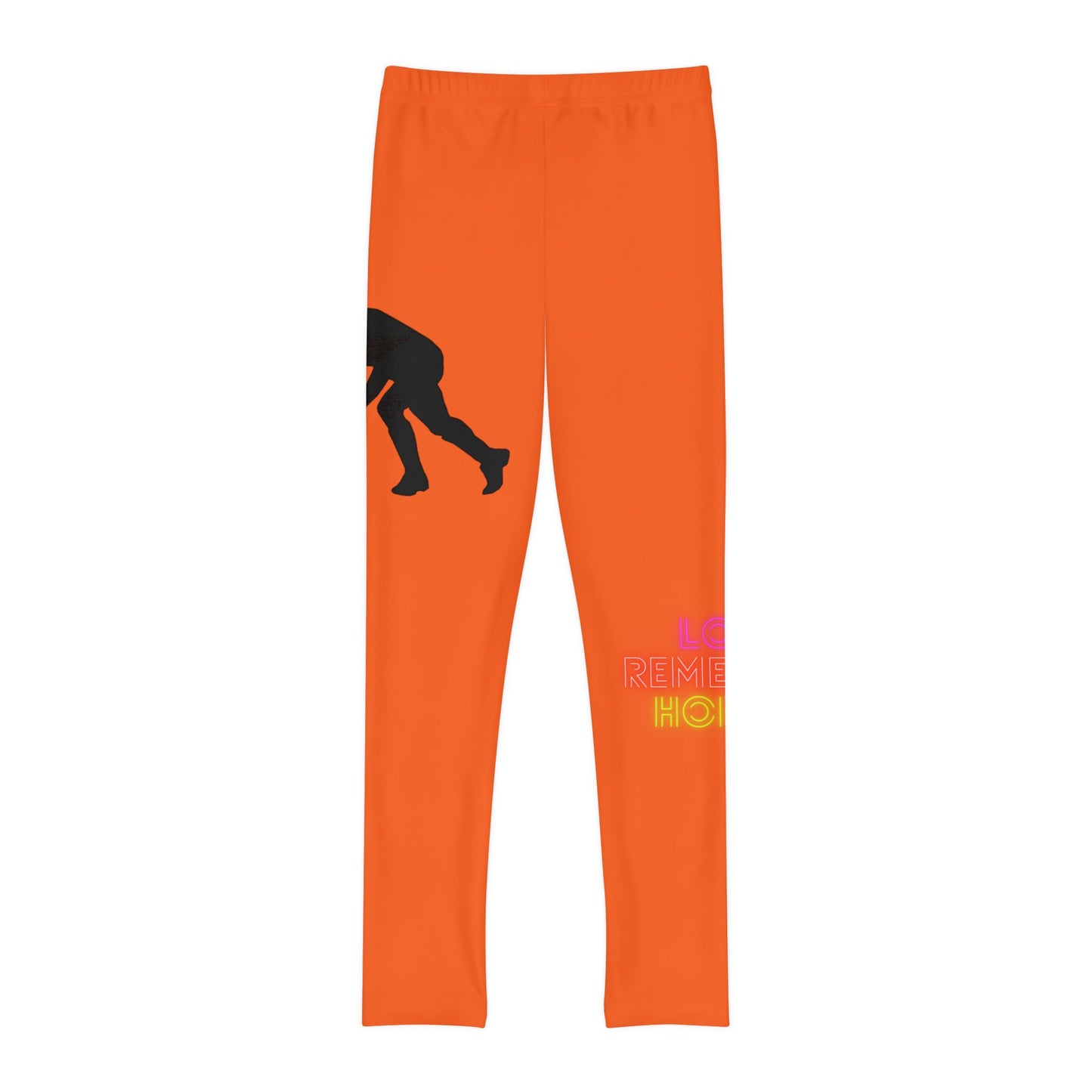 Youth Full-Length Leggings: Hockey Orange