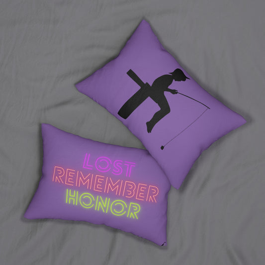 Spun Polyester Lumbar Pillow: Fishing Lite Purple