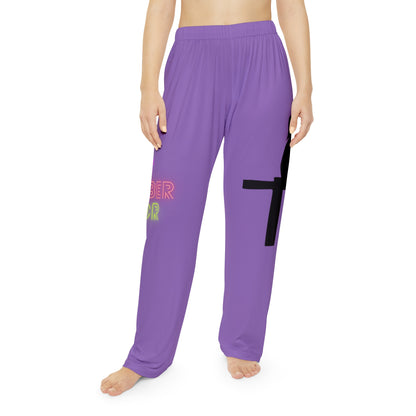 Women's Pajama Pants: Fishing Lite Purple