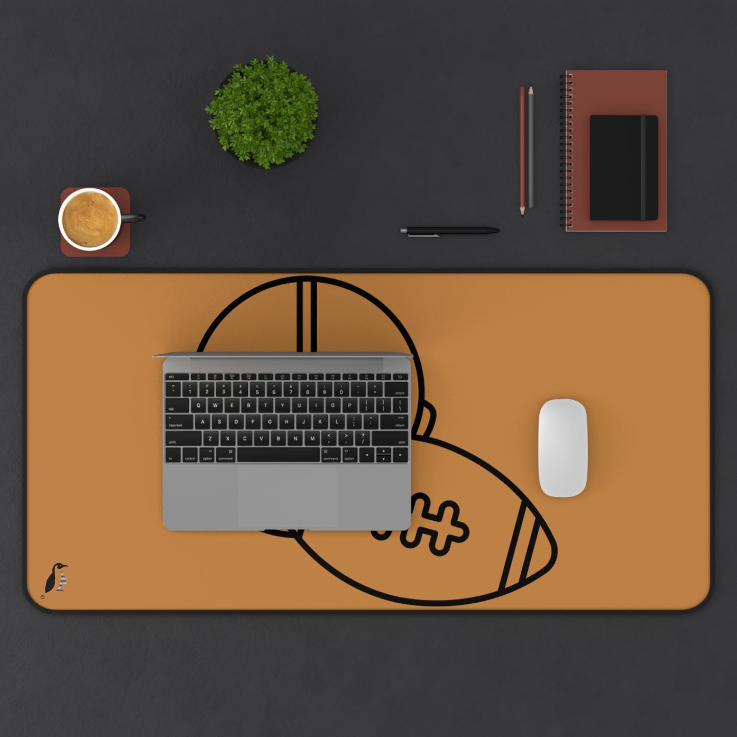 Desk Mat: Football Lite Brown