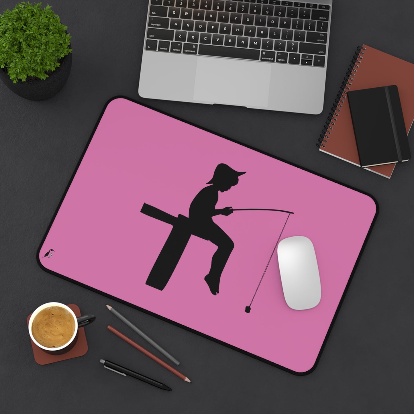 Desk Mat: Fishing Lite Pink