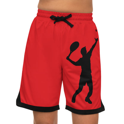 Basketball Rib Shorts: Tennis Red