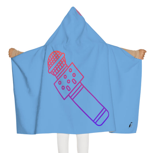 Youth Hooded Towel: Music Lite Blue