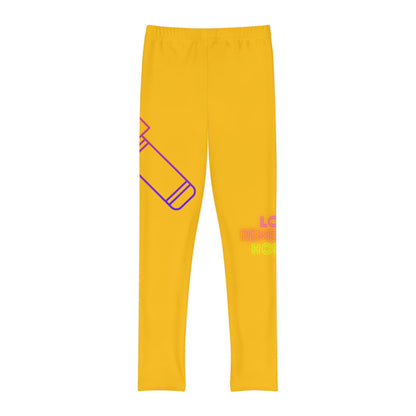 Youth Full-Length Leggings: Music Yellow