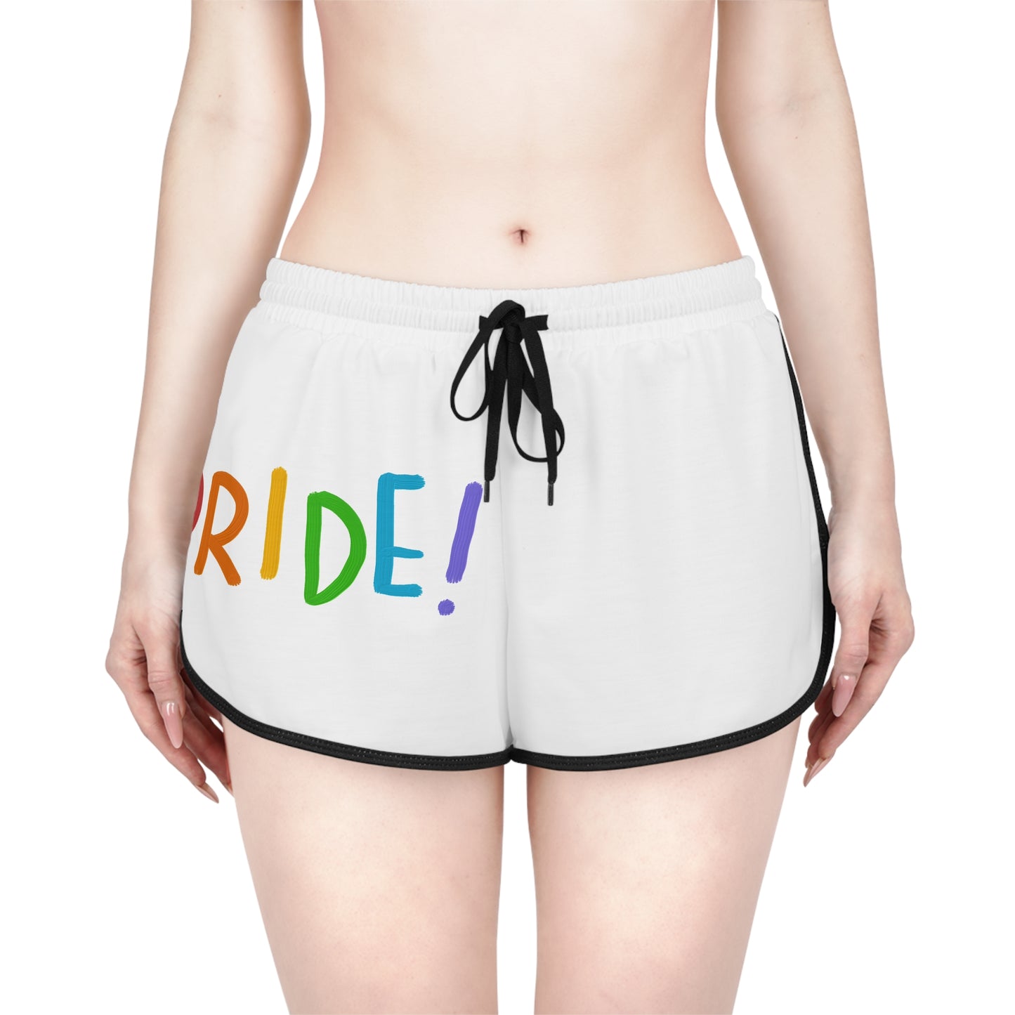 Women's Relaxed Shorts: LGBTQ Pride White