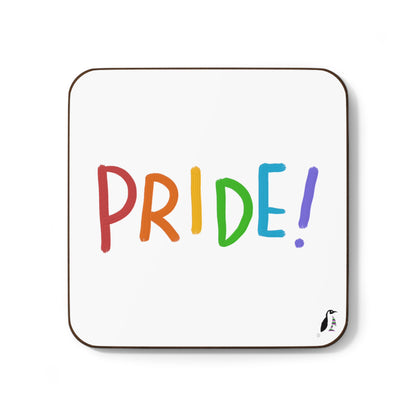 Hardboard Back Coaster: LGBTQ Pride White
