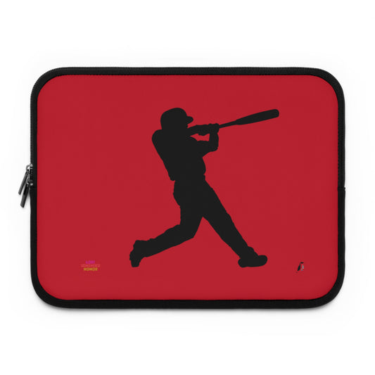 Laptop Sleeve: Baseball Dark Red