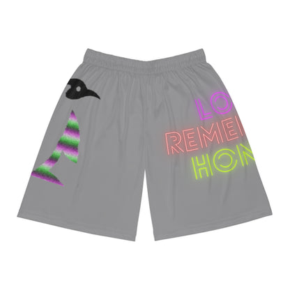 Basketball Shorts: Crazy Penguin World Logo Grey