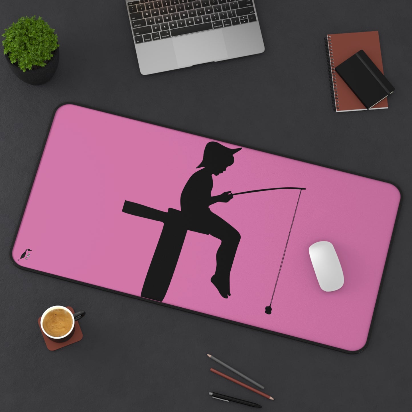 Desk Mat: Fishing Lite Pink