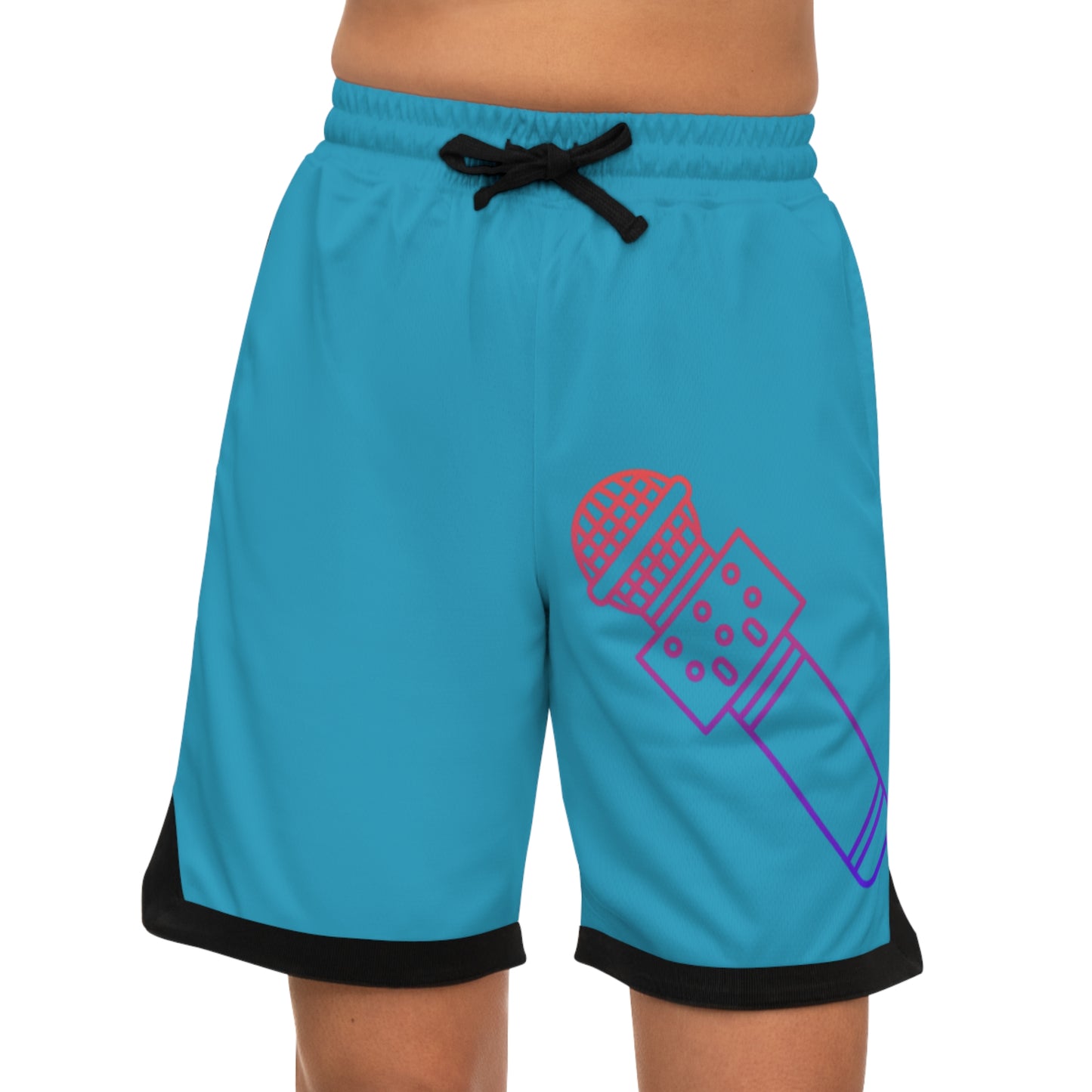 Basketball Rib Shorts: Music Turquoise