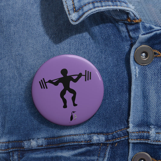 Custom Pin Buttons Weightlifting Lite Purple