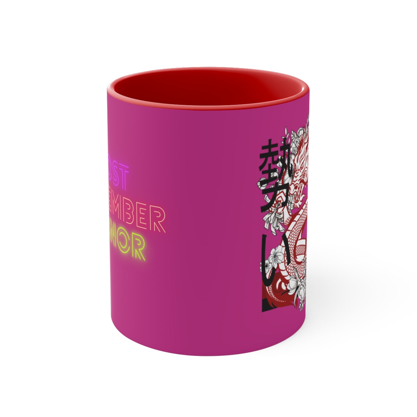 Accent Coffee Mug, 11oz: Dragons Pink